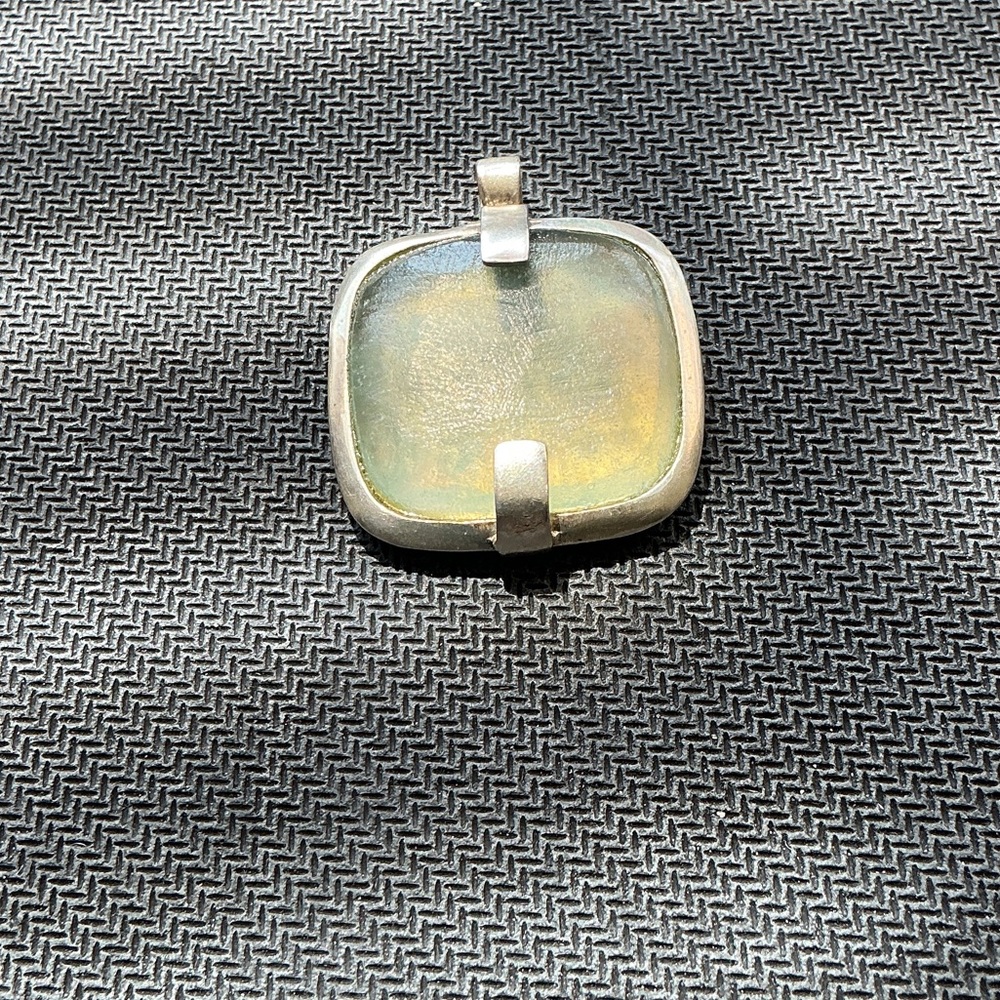 Silver and Iridescent Pendant